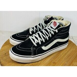 Vans Off The Wall Classic Black High Hi Top Shoes Mens Sz 6.5 Women 8